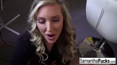 تشغيل جيمس دين باوند كس سامانثا سانت الرطب في لقاء فاضح