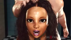 Jouer Passione 3D: sesso anale violento con uno chef dal cazzo grosso e una schiava BDSM di colore