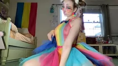 Play Behind the Scenes: Rainbow Bunny's Dildo Play in Bondage - Part 2